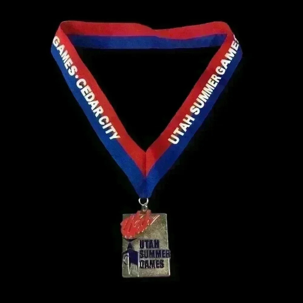 Utah Summer Games Medal Cedar City Red Blue Ribbon Olympics Sports Event - GOLD